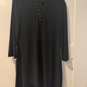 Joseph Ribkoff Black Lace-Up Tunic